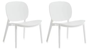 Set 2 Sedie 58x48,5x71 cm in Polipropilene Bianco