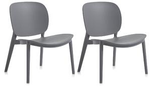 Set 2 Sedie 58x48,5x71 cm in Polipropilene Grigio