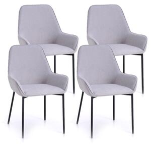 Set 4 Sedie 54x53x89 cm in Similpelle Grigio Chiaro