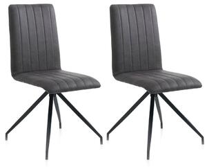 Set 2 Sedie 44x50x90,5 cm in Similpelle Grigio