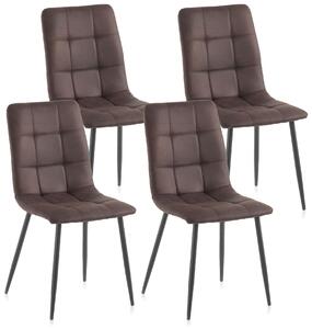 Set 4 Sedie 42,5x52,5x87,5 cm in Similpelle Marrone Scuro
