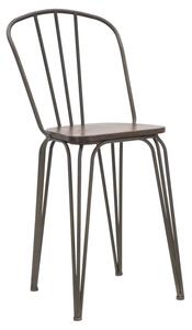 Set 2 Sedie 54x45x102 cm Bar Harlem in Ferro e Legno Grigio