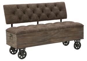 Panca Industry 121x52x75 cm Legno di Abete e in Ferro e Spugna e MDF e PU