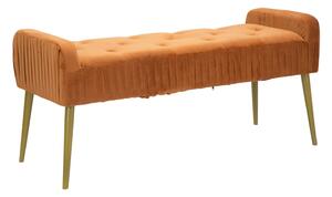 Panca Lady Ruggine 120x45x55 cm in Legno Spugna Metallo e Poliestere Ruggine e Oro