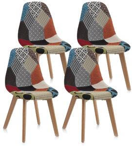 Set 4 Sedie 47,5x43x82,5 cm in Tessuto Patchwork