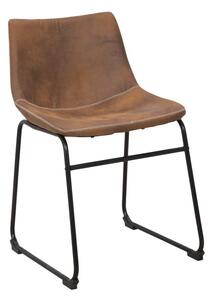 Sedia Metropolitan Touch 45x50x74,5 cm in Ferro e PU Marrone e Nero