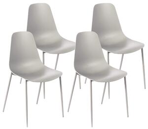 Set 4 Sedie 49x48,5x88 cm in Polipropilene Grigio Chiaro