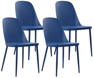 Set 4 Sedie 55x46x80 cm in Polipropilene Blu