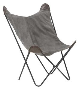 Sedia Montana 74x71x103 cm in Ferro e Poliestere Grigio e Marrone