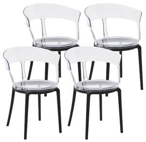Set 4 Sedie 55x75x52 cm in Polipropilene Trasparente