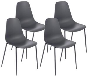 Set 4 Sedie 49x48,5x88 cm in Polipropilene Grigio Scuro