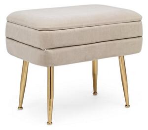 Panca Singola Contenitore Pavlina in Tessuto effetto Velluto Beige