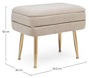 Panca Singola Contenitore Pavlina in Tessuto effetto Velluto Beige