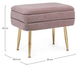 Panca Singola Contenitore Pavlina in Tessuto effetto Velluto Mauve