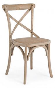 Sedia Cross Grigio Naturale in Legno