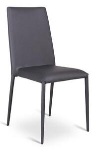 Set 4 Sedie 40x42xH96 cm in Similpelle Cleo Grigio Scuro