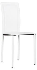 Set 4 Sedie 41x39xH90 cm in Similcuoio Net Bianco