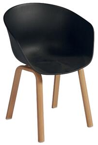 Sedia 65x51x80 cm in Ferro e Polipropilene Onice Nero