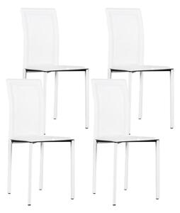 Set 4 Sedie 41x39xH90 cm in Similcuoio Net Bianco