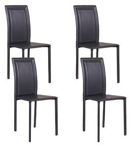 Set 4 Sedie 41x39xH90 cm in Similcuoio Net Grigio Scuro