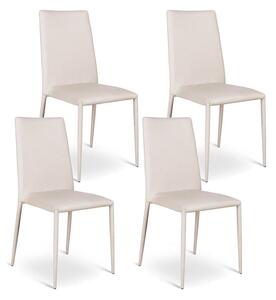 Set 4 Sedie 40x42xH96 cm in Similpelle Cleo Grigio Chiaro
