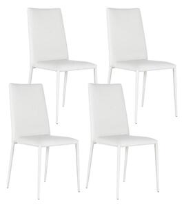 Set 4 Sedie 40x42xH96 cm in Similpelle Cleo Bianco