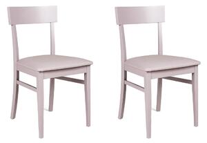 Set 2 Sedie 44x45xH82 cm in Similpelle Monaco Grigio Chiaro