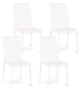 Set 4 Sedie 42x41xH95 cm in Similcuoio Kitty Bianco