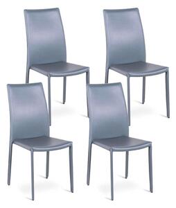 Set 4 Sedie 42x41xH95 cm in Similcuoio Kitty Grigio Scuro