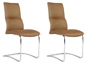 Set 2 Sedie 47x43xH96 cm in Tessuto Alice Tortora Slitta Cromo