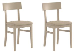 Set 2 Sedie 44x45xH82 cm in Legno Laccato Monaco Tortora