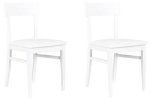 Set 2 Sedie 44x45xH82 cm in Similpelle Monaco Bianco