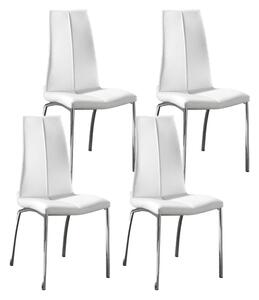 Set 4 Sedie 43x44xH92 cm in Similpelle Viva Bianco