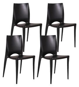 Set 4 Sedie 41x44xH84 cm in Polipropilene Denise Nero