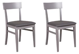 Set 2 Sedie 44x45xH82 cm in Legno Laccato Monaco Grigio Scuro