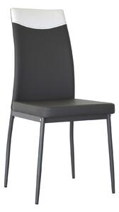 Sedia Jet 50x44x96 cm in Similpelle Grigia Jet con Fascia Bianca
