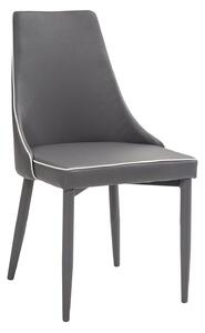 Sedia Imbottita 47x57x88 cm in Similpelle New Plana Cenere