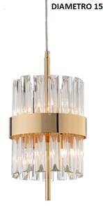 Lampadario a sospensione circle/s15, struttura in oro satinato, 4 luci