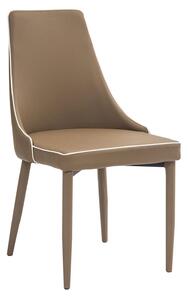 Sedia Imbottita 47x57x88 cm in Similpelle New Plana Cappuccino