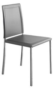 Set di 2 Sedie in Pvc Grigio e Metallo