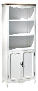 Libreria in Legno 3 Vani 2 Ante 75x38x185cm Country Bianca