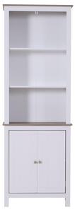 Libreria in Legno con 3 Ripiani e Ante Bianco 60x30x175 cm