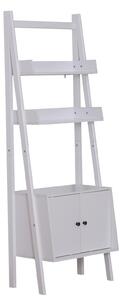 Libreria Scaffale a Scala con Mensole in Legno Bianco 65x40x180 cm
