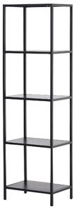 Libreria Scaffale 5 Ripiani in Metallo Nero 51x36x175 cm