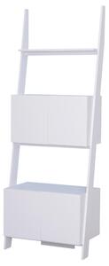 Libreria Scaffale 3 Ripiani 2 Armadietti Design Moderno in Legno Bianco 70x40x195 cm