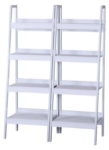 Libreria a Scala in Legno Componibile Bianco 52x45x148 cm