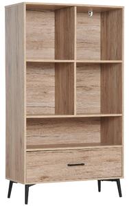 Libreria in Stile Nordico in Legno Truciolato Rovere 68.5x30x120.5 cm