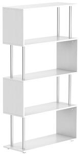 Libreria di Design Moderna 4 Ripiani Bianco 80x30x145 cm