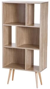 Libreria con Piedini Legno Naturale 60x30x124 cm