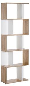 Libreria da Muro Moderna 5 Ripiani in Legno Bianco 60x24x1184.5 cm